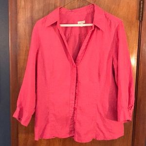 Talbots Linen Pink blouse